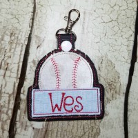 Baseball Snap Tab ITH Embroidery Applique Design, Key Fob